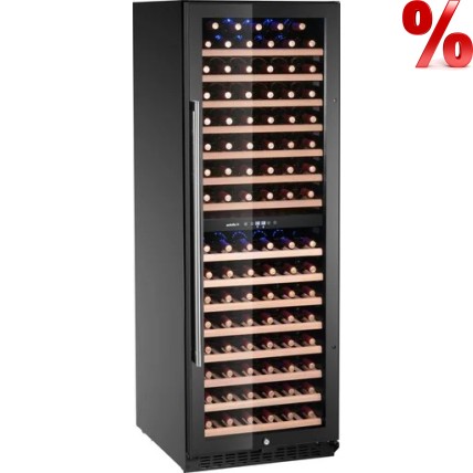 VYNO ŠALDYTUVAS, 2 zonų, 131 buteliai, Arktic, 418L, Juodas, 680x595x(H)1760mm-Hendi